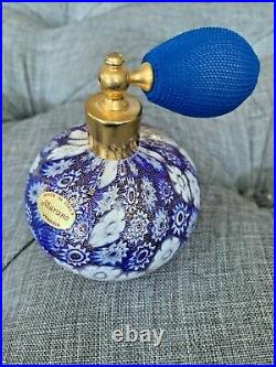 Vintage Venetian Murano Millefiori Glass Perfume Bottle with atomizer