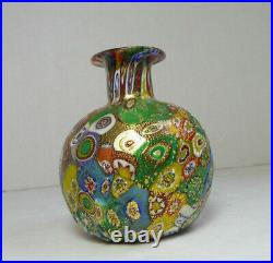 Vintage Venetian Murano Millefiori Glass Perfume Scent Bottle Flame Stopper