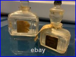 Vintage Very Old Caron Huile Perfume Bottles Glass Tops France England Bottles