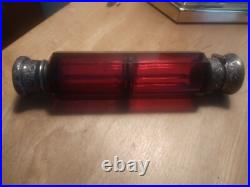 Vintage Victorian Ruby Red Glass Perfume Bottle / Flask Great Condition