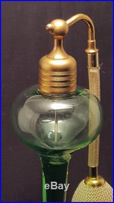 Vintage Volupte Green Glass Perfume Bottle Atomizer Excellent Devilbiss Related