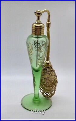 Vintage Volupte Perfume Bottle Atomizer Original Box Green Netted Bulb