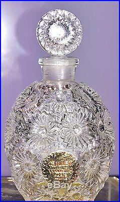 Vintage WORTH-Lalique OEILLET Perfume bottle 1/2 oz. Signed R Lalique GREAT LABEL