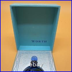 Vintage WORTH by JE Reviens Miniature Cobalt Blue Perfume Bottle 40% With Box
