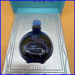 Vintage WORTH by JE Reviens Miniature Cobalt Blue Perfume Bottle 40% With Box