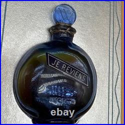 Vintage WORTH by JE Reviens Miniature Cobalt Blue Perfume Bottle 40% With Box