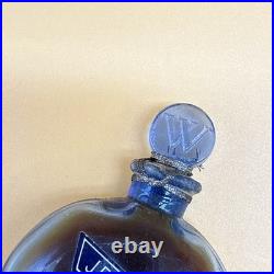 Vintage WORTH by JE Reviens Miniature Cobalt Blue Perfume Bottle 40% With Box