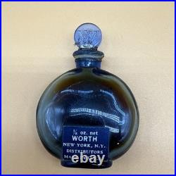 Vintage WORTH by JE Reviens Miniature Cobalt Blue Perfume Bottle 40% With Box