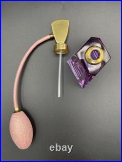 Vintage West Germany Irving W Rice Irice Perfume Bottle Neodymium Glass Atomizer