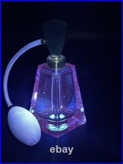 Vintage West Germany Irving W Rice Irice Perfume Bottle Neodymium Glass Atomizer