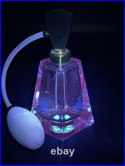 Vintage West Germany Irving W Rice Irice Perfume Bottle Neodymium Glass Atomizer