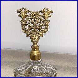 Vintage West Germany Ornate Filigree Perfume Bottle with Glass Dauber