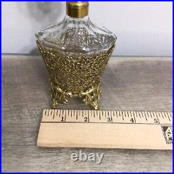 Vintage West Germany Ornate Filigree Perfume Bottle with Glass Dauber