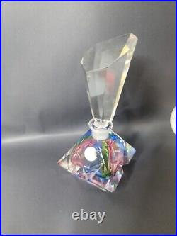 Vintage Western Germany Multicolored Lead Crystal Handcut Perfume Bottle