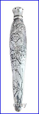 Vintage Whiting Sterling 1893 Strawberry Design Screw Top Scent Bottle