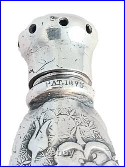 Vintage Whiting Sterling 1893 Strawberry Design Screw Top Scent Bottle