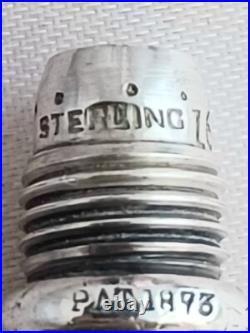 Vintage Whiting Sterling 1893 Strawberry Design Screw Top Scent Bottle