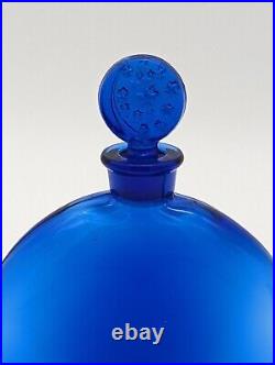 Vintage Worth Marked Art Deco Made in France Cobalt Blue Perfume Cologne Bottles