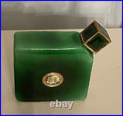 Vintage Ybry Femme de Paris Perfume, Green Baccarat Bottle with Perfume FULL