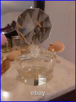 Vintage Yellow Citrine Cut Crystal Perfume Bottle! RARE BEAUTY 1950 SPARKLING! 6