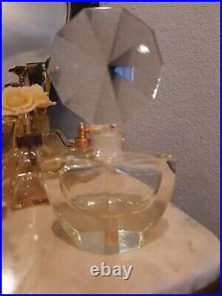 Vintage Yellow Citrine Cut Crystal Perfume Bottle! RARE BEAUTY 1950 SPARKLING! 6