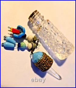Vintage/antique Irice Dangle Scent Bottle Figures #1949
