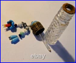 Vintage/antique Irice Dangle Scent Bottle Figures #1949