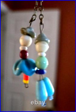 Vintage/antique Irice Dangle Scent Bottle Figures #1949