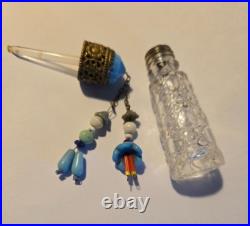 Vintage/antique Irice Dangle Scent Bottle Figures #1949