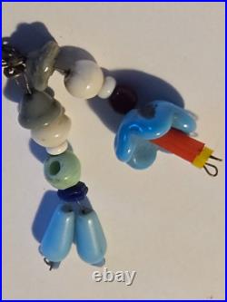 Vintage/antique Irice Dangle Scent Bottle Figures #1949