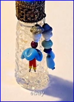 Vintage/antique Irice Dangle Scent Bottle Figures #1949