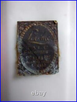 Vintage antique Melba Inc Luv Me powder in frosted glass bottle