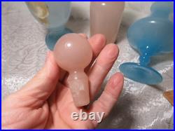Vintage/antique Vnc Opaline Pink Dresser Bottle, Blue Perfume & Cameo Vase Italy Vintage/antique Vnc Opaline Pink Dresser Bottle, Blue Perfume & Cameo Vase Italy