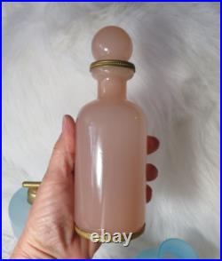 Vintage/antique Vnc Opaline Pink Dresser Bottle, Blue Perfume & Cameo Vase Italy Vintage/antique Vnc Opaline Pink Dresser Bottle, Blue Perfume & Cameo Vase Italy