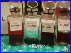 Vintage chanel perfume bottles in box set n5, bois des iles, n22, cuir de russie