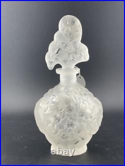Vintage czech clear frost lalique style perfume bottle