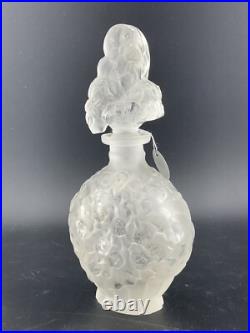 Vintage czech clear frost lalique style perfume bottle