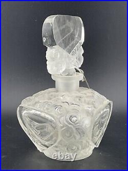 Vintage czech clear frost perfume bottle