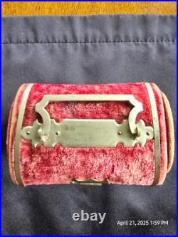 Vintage early 1900 red velvet perfume caddy with perfume bottles Vintage early 1900 red velvet perfume caddy with perfume bottles