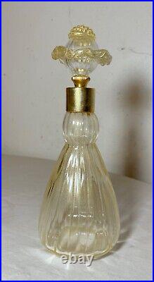 Vintage hand blown Murano Venetian golf flek brass glass perfume bottle atomizer