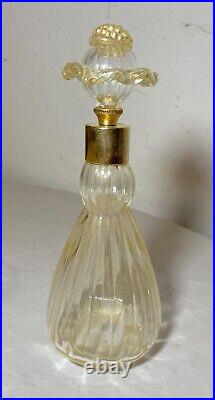 Vintage hand blown Murano Venetian golf flek brass glass perfume bottle atomizer