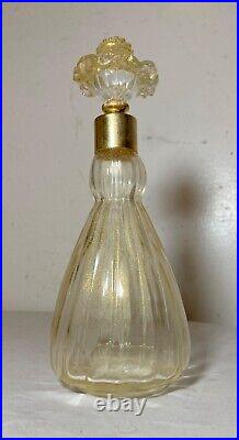 Vintage hand blown Murano Venetian golf flek brass glass perfume bottle atomizer