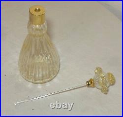 Vintage hand blown Murano Venetian golf flek brass glass perfume bottle atomizer Vintage hand blown Murano Venetian golf flek brass glass perfume bottle atomizer
