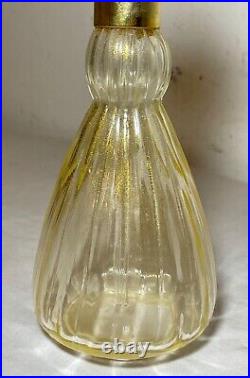 Vintage hand blown Murano Venetian golf flek brass glass perfume bottle atomizer