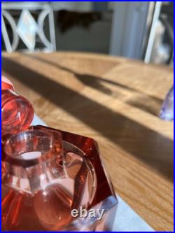 Vintage moser czech glass perfume bottle signed