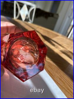 Vintage moser czech glass perfume bottle signed