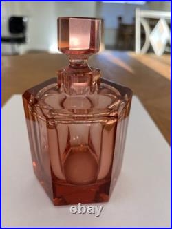 Vintage moser czech glass perfume bottle signed