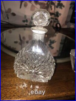 Vintage ornate clear perfume bottles with antique mirror 9 Bottles