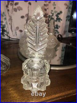 Vintage ornate clear perfume bottles with antique mirror 9 Bottles (my Room)