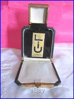 Vintage perfume bottle Guerlain Liu black Baccarat bottle with original box 1929